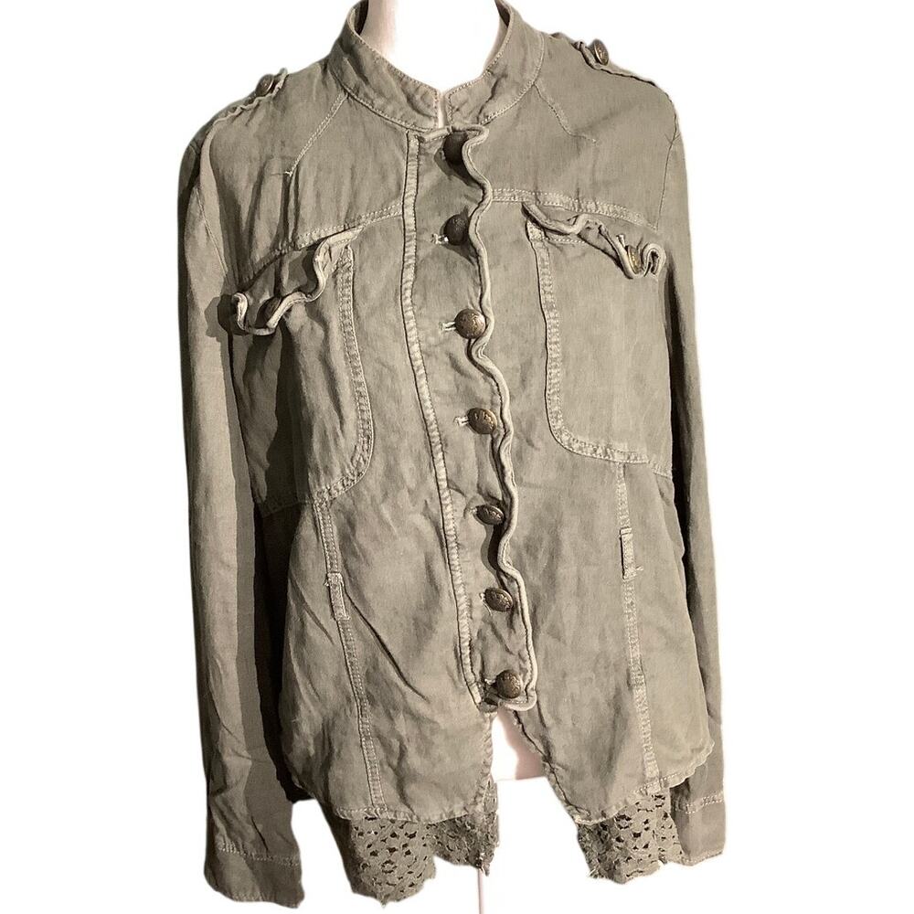 Free People Emilia Military Jacket Women’s Medium— Boho, Cottagecore, Utility
